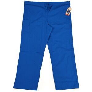 Cherokee Workwear Royal Blue Cargo Scrub Pants Drawstring Waist Size XL 4100